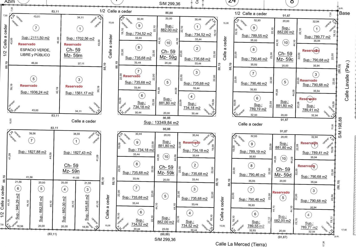 Altos de Lavalle — Plano de mensura y subdivisión