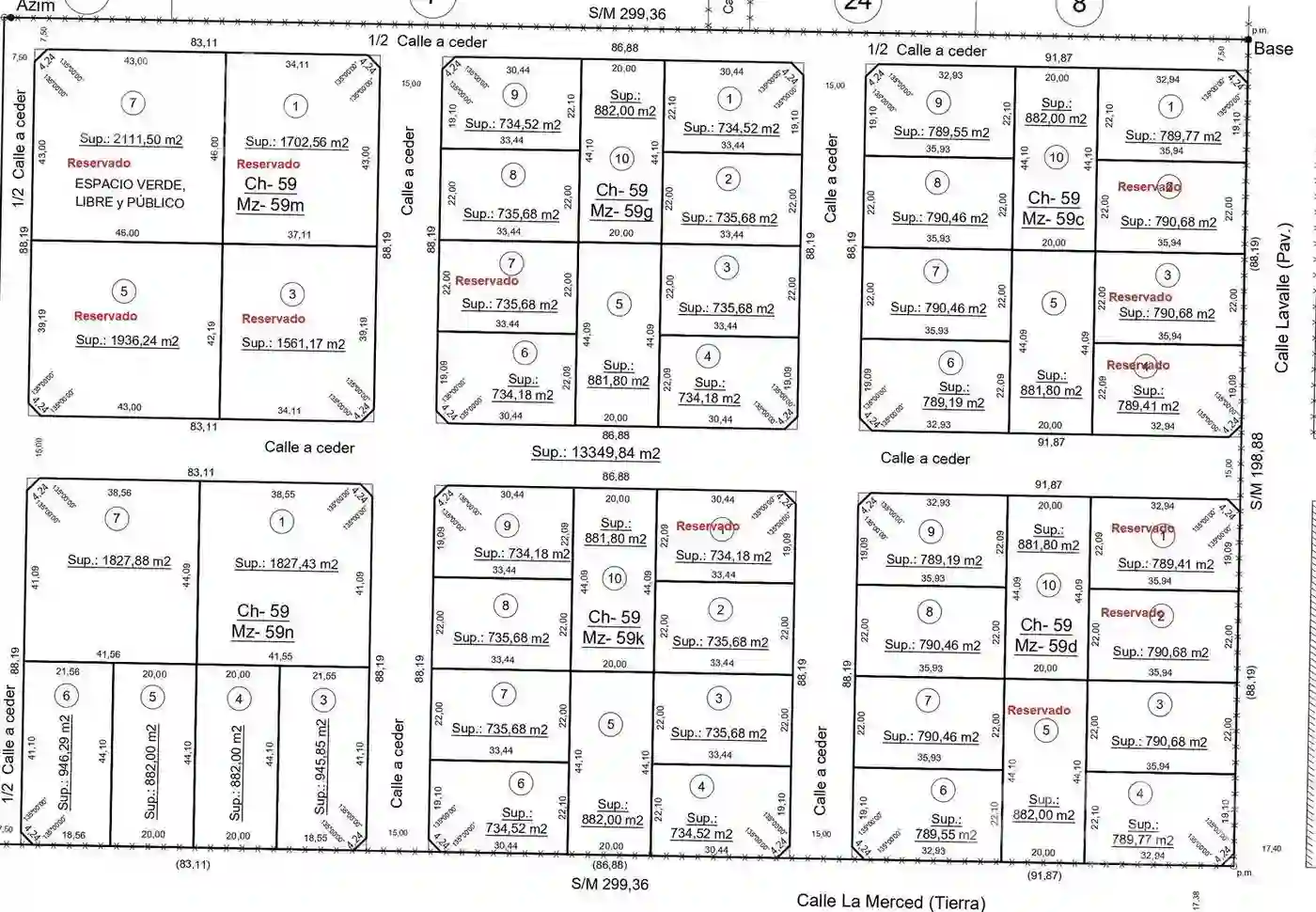Altos de Lavalle — Plano de mensura y subdivisión